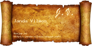 Janda Vilmos névjegykártya